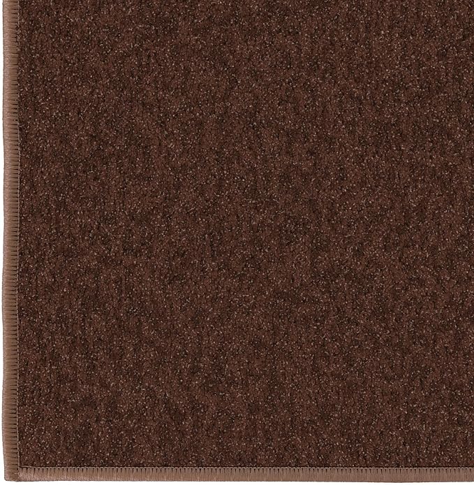 Ottomanson Hallway Runner Rug 20" x 59" Non Slip Solid Area Rugs Easy to Clean Laundry Rug Runner Durable & Pet Friendly Floor Carpet Runners for Hallways Entryway Living Room Kitchen, Brown