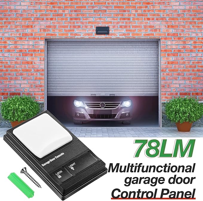 Multifunction Control Panel, Wired Replacement Panel Wall Keypad Button Compatible with Liftmaster 41A5273-1 78LM Garage Door Opener(Black)