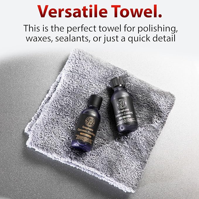 Adam's Borderless Grey Microfiber Towel (6pk) - Premium Ultra Soft Car Detailng Towel Cloths, 480gsm - Safe for Car Wash, Home Cleaning & Pet Drying Cloths (16 Inch x 16 Inch)