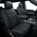 AOMSAZTO Seat Covers for Ford F150 XL XLT: 2015-2024 2025 SuperCrew & F250 F350 F450 2017-2024 Super Duty Crew Cab XL XLT, Custom Fit Full Set Faux Leather Black