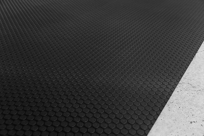 G-Floor Performance Vinyl Garage Runner Small Coin Pattern (Midnight Black, 27" x 96")