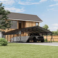 20 x 30 FT Metal Carport with Galvanized Steel Roof, Heavy Duty Metal Roof Carport with Enhanced Base, Tall MetalCarport Kits Garage for Tractors, Trucks, Boats, Cars