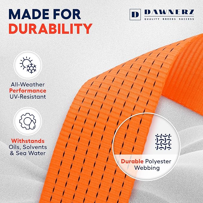 Heavy Duty Ratchet Straps 3 inch x 30 ft - 16,500 Lb Breaking Strength Tie Downs Ratchet Straps with Double Wire J Hooks for Truck and Trailer