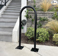Sandbaggy In Ground Bike Rack | U Shaped, Commercial, Outdoor, 1 Loop, Galvanized Steel | Black, 14.5" x 34" (2)