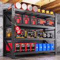 3000LBS Metal Storage Shelves, 48” W Heavy Duty Garage Shelving Units, 4 Tier Storage rack shelf, Steel Industrial Shelving , Adjustable Standing Shelf for Basement/Warehouse 48"W x 24"D x 70"H, Black