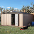 U-MAX 10' x 10' Shed Outdoor Storage Shed Clearance, Metal Garden Large Yard Steel Shed with Design of Lockable Doors, Tool and Utility Storage for Backyard, Garden, Patio, Outside use