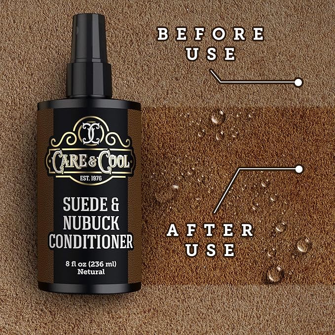 Care & Cool Suede and Nubuck Conditioner, Renovator, and Protector. Your Best Choice for Waterproofing and Rejuvenating The Delicate Structure Against The Elements and Abrasive Impurities (8 Fl Oz)