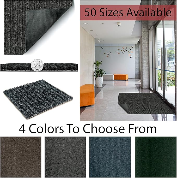 KOECKRITZ Heavy Duty Durable All Weather Indoor/Outdoor Non Slip Entrance Mat Rugs and Runners for Office Business Building Home Garage Front Door (4' x 13', Brick)