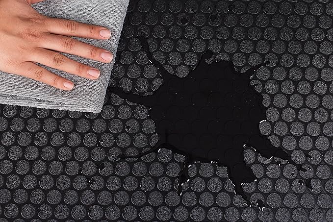 G-Floor Performance Vinyl Garage Runner Small Coin Pattern (Midnight Black, 27" x 60")