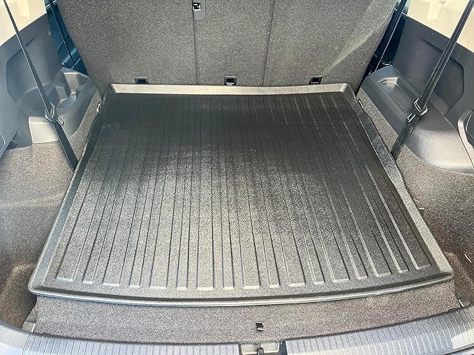 Premium Cargo Liner for Volkswagen Tiguan 5 & 7 Seat Models Trunk Layout Behind 2 Row 2018-2024 - Custom Fit Car Trunk Mat - All-Season Black Cargo Mat - 3D Shaped Laser Measured Trunk Liners