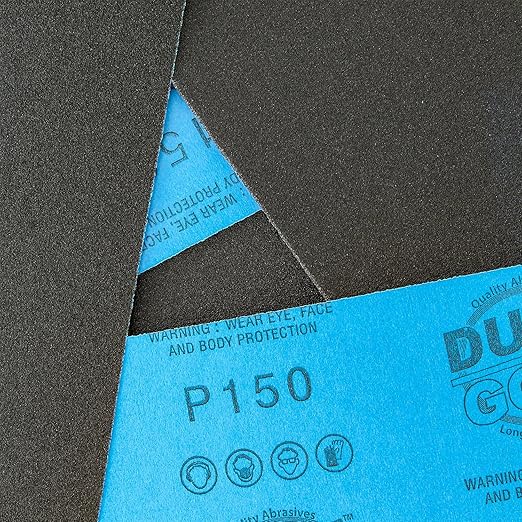 Dura-Gold Premium 150 Grit Wet or Dry Sandpaper Sheets, 5-1/2" x 9", Box of 25 - Coarse-Cut Sanding, Detailing, Polishing Automotive, Woodworking Wood Furniture, Metal Finishing Hand Sand Block Sander
