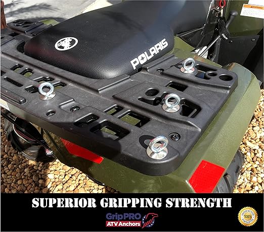 GripPRO ATV Anchors – 6 Pack Fits Polaris Lock & Ride Bed Holes on RZR & Sportsman with 1" Mounts – Secure Gear, Coolers, Tools – Compatible with 1000, 900, 850, 570 – Not for Ranger – US-Owned Brand