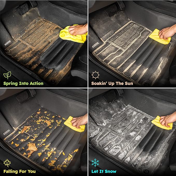 TuxMat - for Mercedes-Benz GLC 2023-2026 Models - Custom Car Mats - Maximum Coverage, All Weather, Laser Measured - This Full Set Includes 1st and 2nd Rows