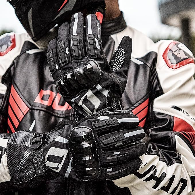 Motorcycle Gloves, Waterproof, Touch Screen, Men's Winter Gloves, ATV, UTV, Snowmobile, Skiing, Riding