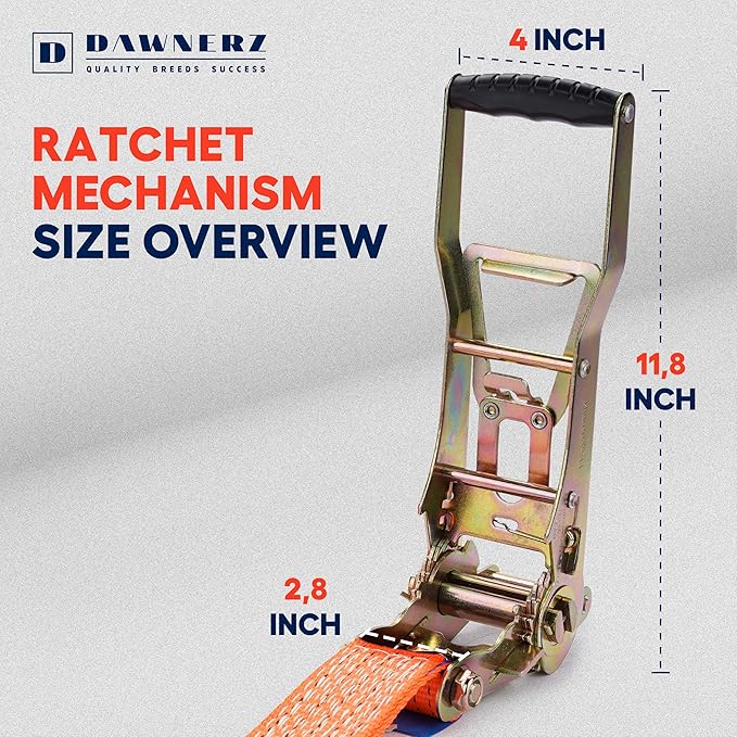 Heavy Duty Ratchet Straps 2 inch 30 ft - 11000 Lb Breaking Strength Double Wire J Hook Tie Down Ratchet Straps for Trucks and Trailer