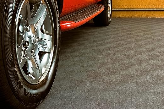 G-Floor Seamless Sheet Vinyl Shed Flooring Cover with Bonded Fibrous Backing - Levant Pattern (8' x 12', Slate Grey)