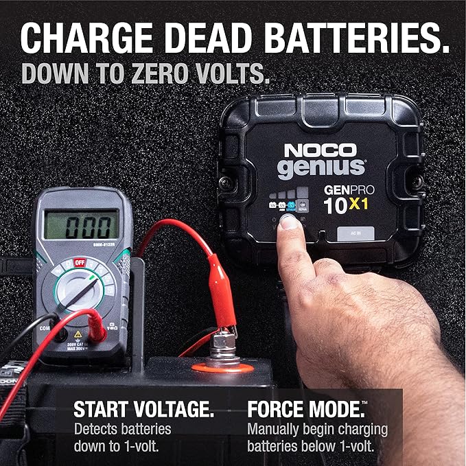 NOCO Genius GENPRO10X1: 1-Bank, 10A Onboard Battery Charger - 10A Per Bank, 12V Waterproof Marine Charger with Overcharge Protection & Temperature Compensation – for Lead-Acid & Lithium Batteries